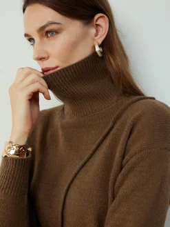 Turtleneck Side Split Short Sweater