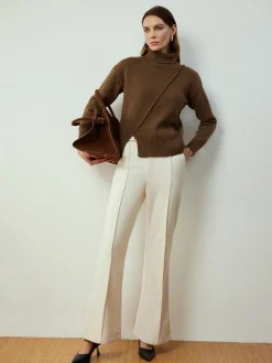 Turtleneck Side Split Short Sweater