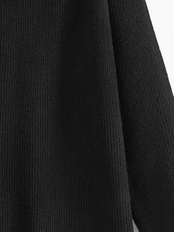 Turtleneck Side Zipper Knit Top