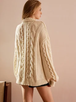 Turtleneck Twist Shift Sweater
