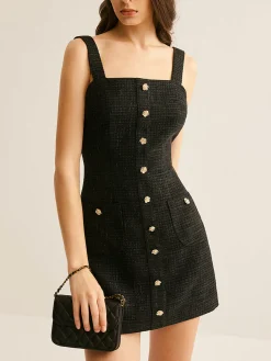 Tweed Breasted Tank Short Dress