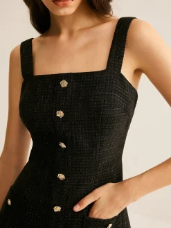 Tweed Breasted Tank Short Dress