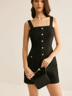 Tweed Breasted Tank Short Dress