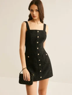 Tweed Breasted Tank Short Dress