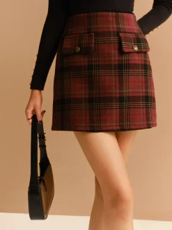 Tweed Checked Mini Skirt