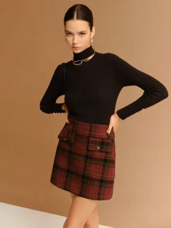 Tweed Checked Mini Skirt