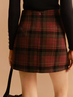 Tweed Checked Mini Skirt