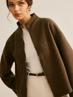 Tweed Double Zip Coat