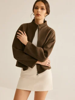 Tweed Double Zip Coat