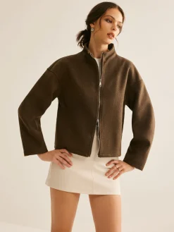 Tweed Double Zip Coat