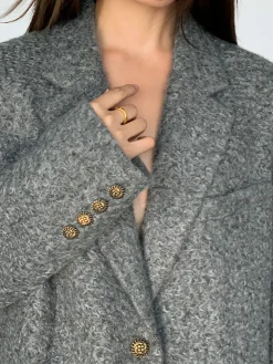 Tweed Long Blazer Without Belt