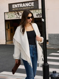 Tweed Tassel Winter Coat