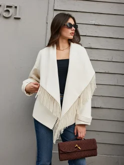 Tweed Tassel Winter Coat