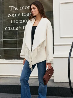 Tweed Tassel Winter Coat