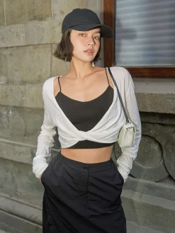 Twist Cover Up Crop Knit Top