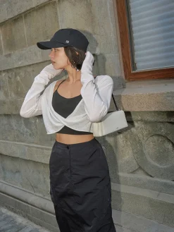 Twist Cover Up Crop Knit Top