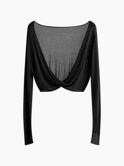 Twist Cover Up Crop Knit Top