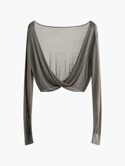 Twist Cover Up Crop Knit Top