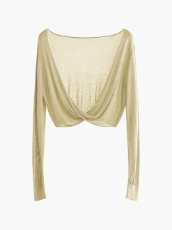 Twist Cover Up Crop Knit Top