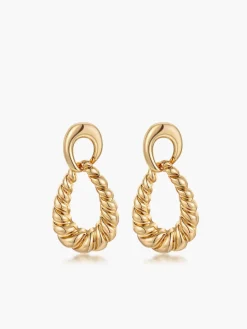 Twist Doorknocker Drop Earrings