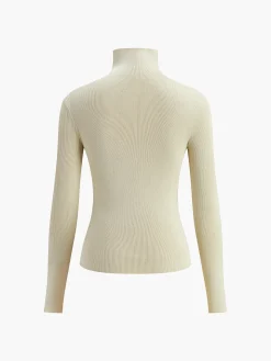 Two Tone Double Sided Long Sleeve Knit Top