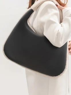 Two Tone Fleece Zipper Armpit Bag