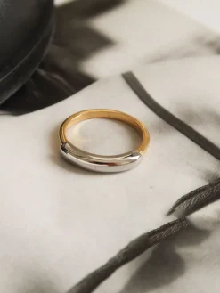 Two Tone Glossy Hoop Ring