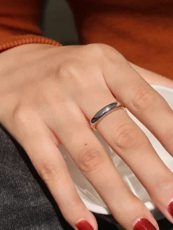 Two Tone Glossy Hoop Ring
