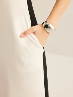 Two Tone Panel Pockets Tank Dress