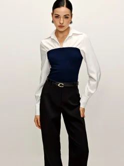 Two Tone Panel Polo Shirt