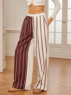 Two Tone Pinstripe Pocket Pants