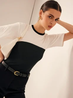 Two Tone Stretch Jersey T-Shirt