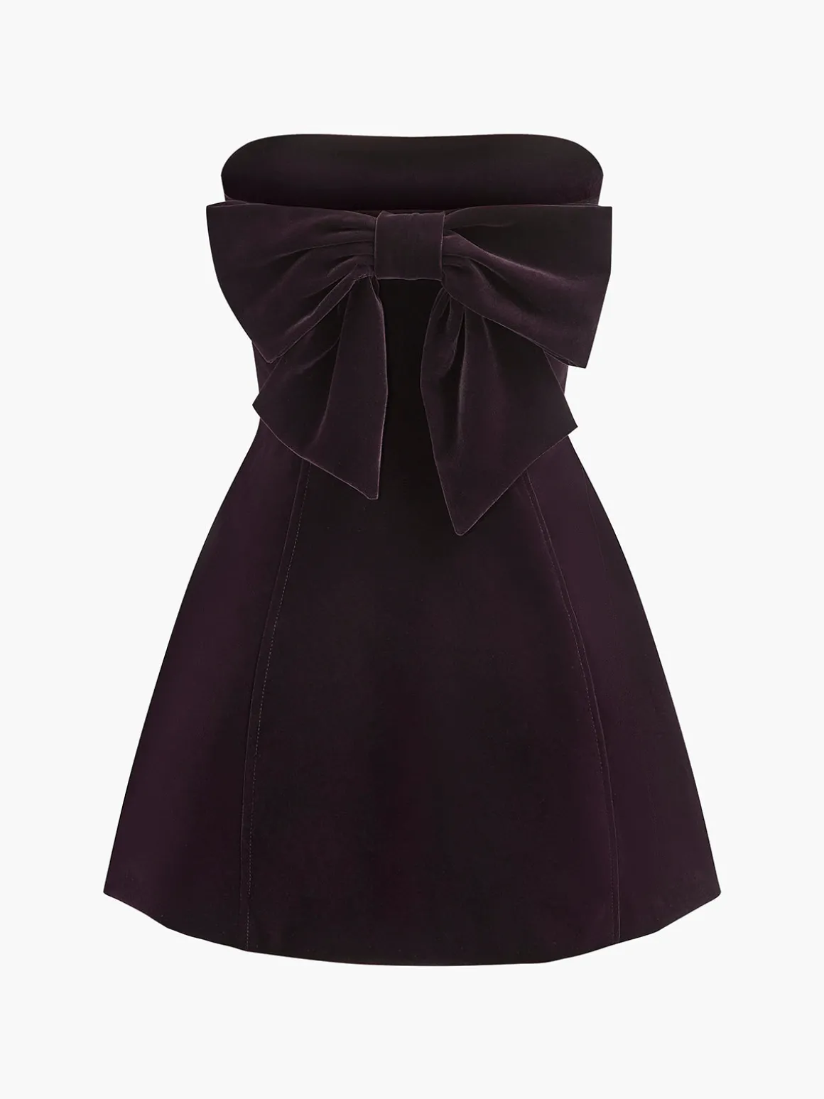 Two Way Bow-Decor Velvet Tube Dress