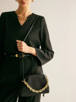 Two Way Pinstripe Cloud Bag