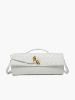 Two Way Woven Flap Clutch Shoulder Bag
