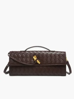 Two Way Woven Flap Clutch Shoulder Bag