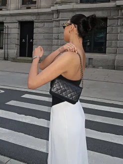 Two-Tone Backless Tube Long Dress