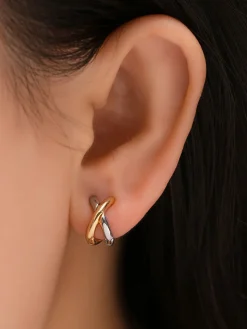 Two-Tone Criss Cross Ear Cuff