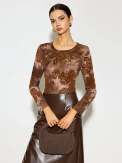 Tye Dye Printed Slim Mesh Top