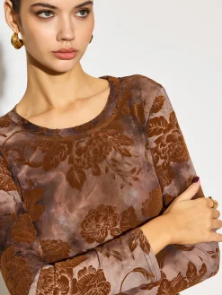 Tye Dye Printed Slim Mesh Top