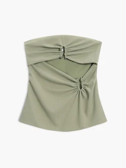 U-Ring Cutout Zippered Tube Top