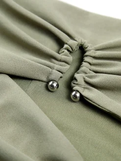 U-Ring Cutout Zippered Tube Top