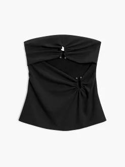U-Ring Cutout Zippered Tube Top