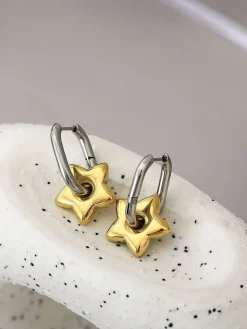 U-Shape Star Drop Earrings