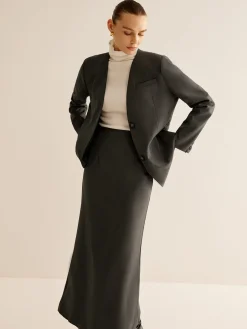 Utility Breasted Split Suit Skirt Set