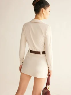 Utility Button Belted Suit Dress