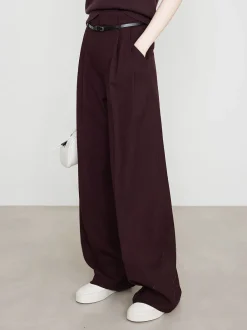 Utility High-Waist Pleated Pants Without Belt