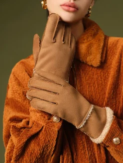 Utility Lambswool Suede Gloves
