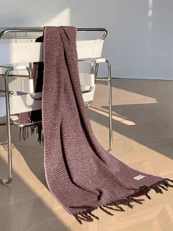 Utility Plain Tassel Scarf