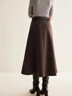 Utility Pleated Belted Skirt